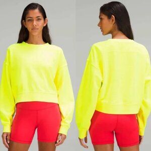 NWT LuluLemon Perfectly Oversized Crop Crew, Neon Wash, Size 4